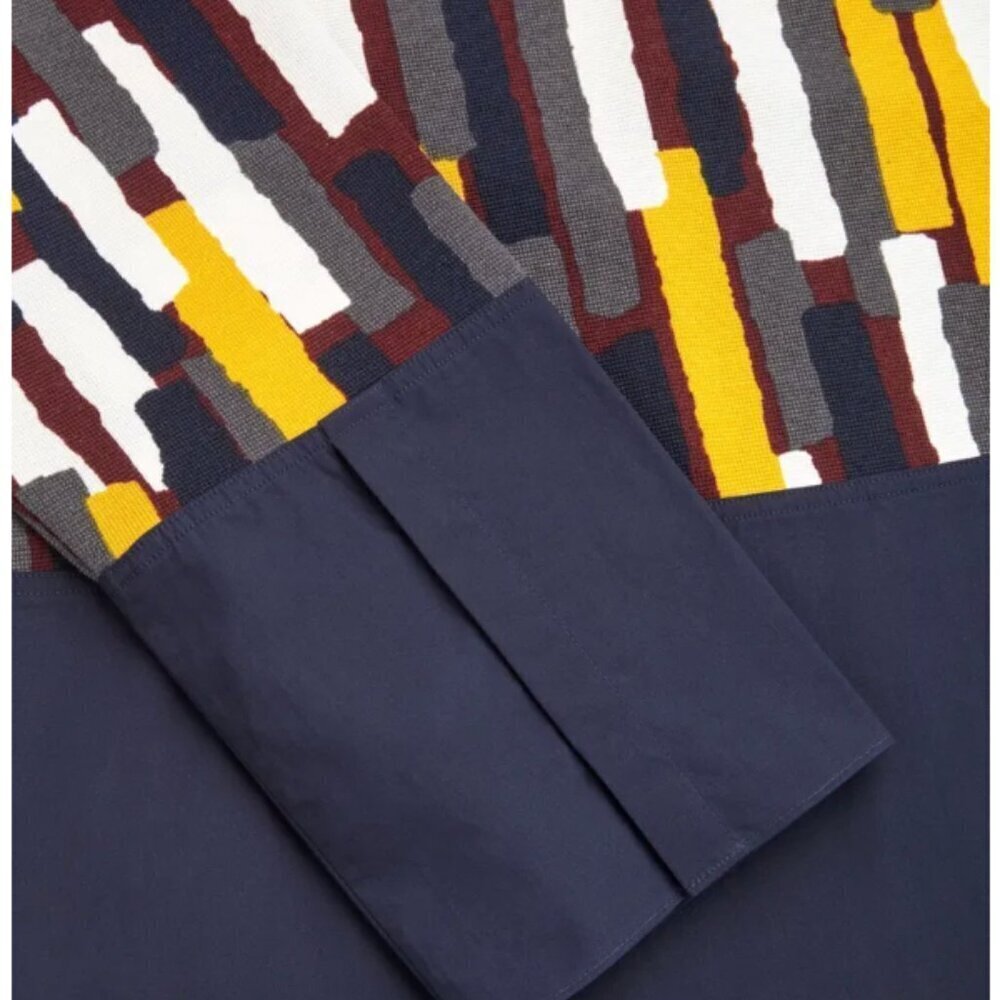 COS Multicolor Patterned Blouse with Navy Accent - Picture 5 of 9